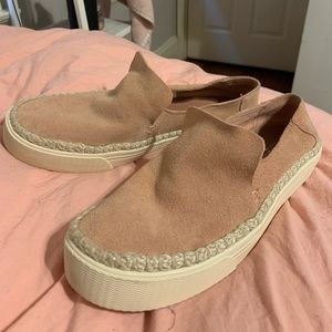 Blush Toms slip on sneakers